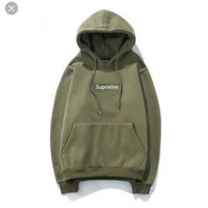 Army green supreme hoodie